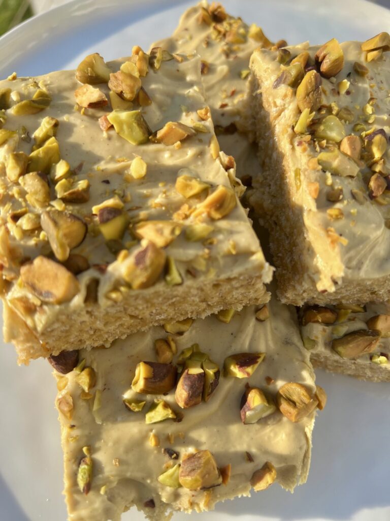 Brown Butter Pistachio Rice Crispy Treats