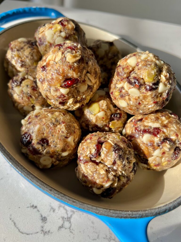 Blue Zone Inspired Cranberry Nut Energy Bites